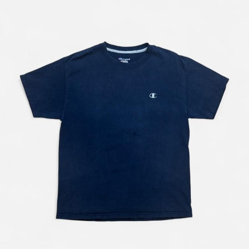 Champion Authentic Mens Navy Blue Short Sleeve T Shirt Size L